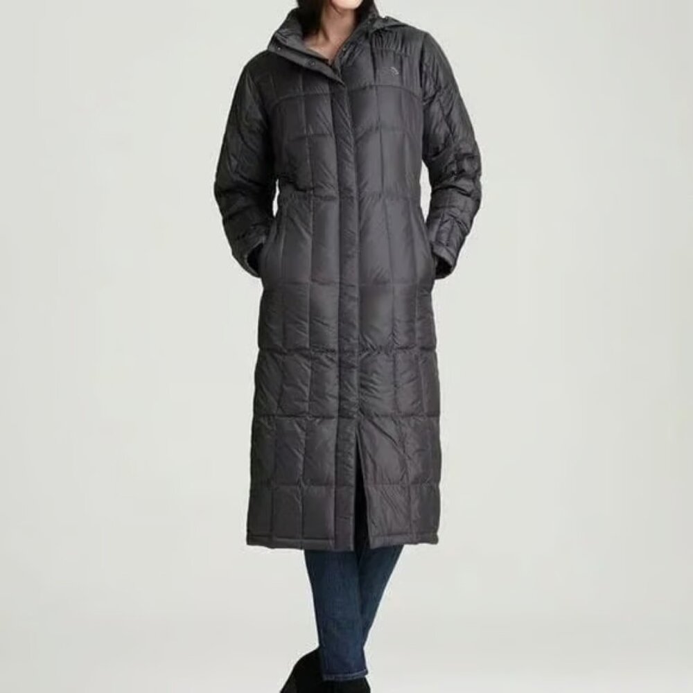 The North Face Women's Black Metropolis Hooded Long Padded Parka Jacket Size S